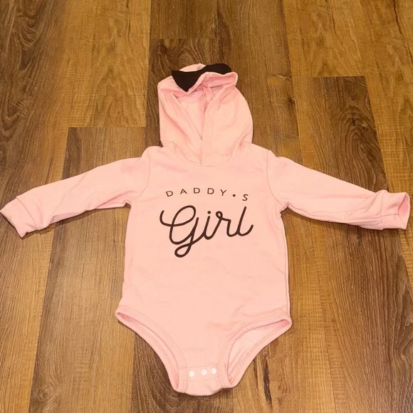 SHEIN Pink 'Daddy's Girl' Hooded Bodysuit (Size: 18-24 months)(NWT) - Picture 9 of 9